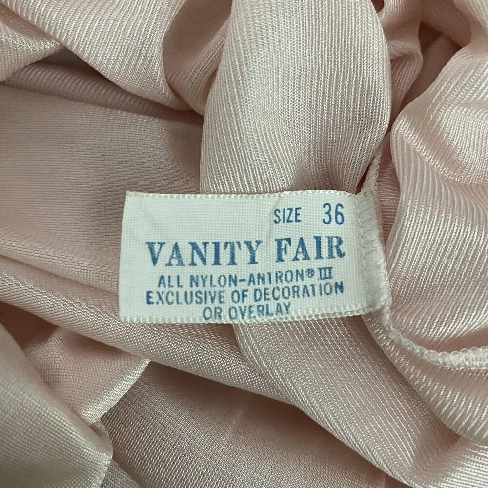 Vintage Vanity Fair Robe Women's Size 36 Dressing Gown Pink Double Breasted